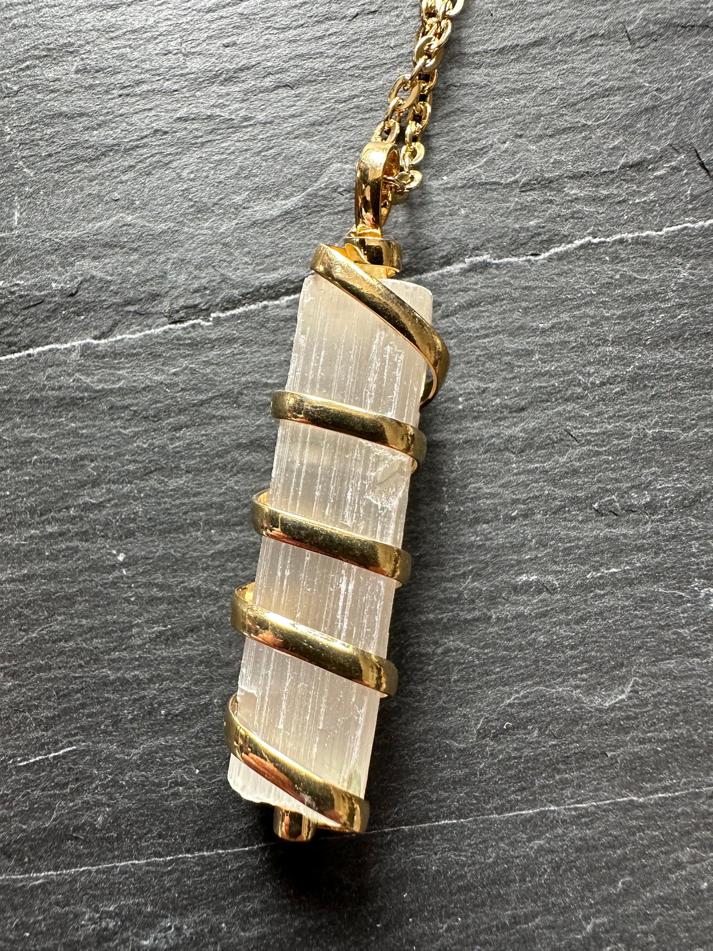 Selenite necklace