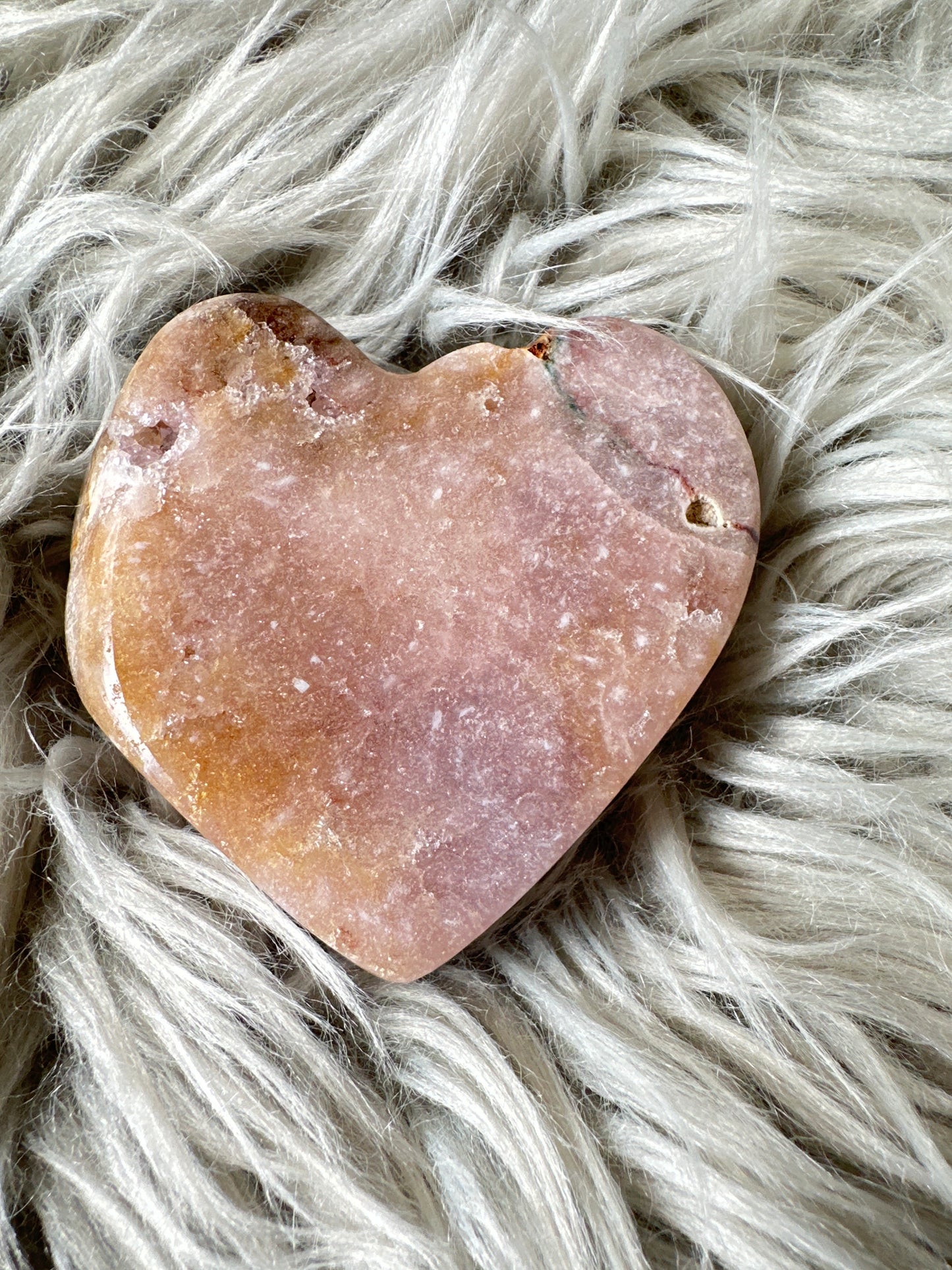 Pink amethyst heart.