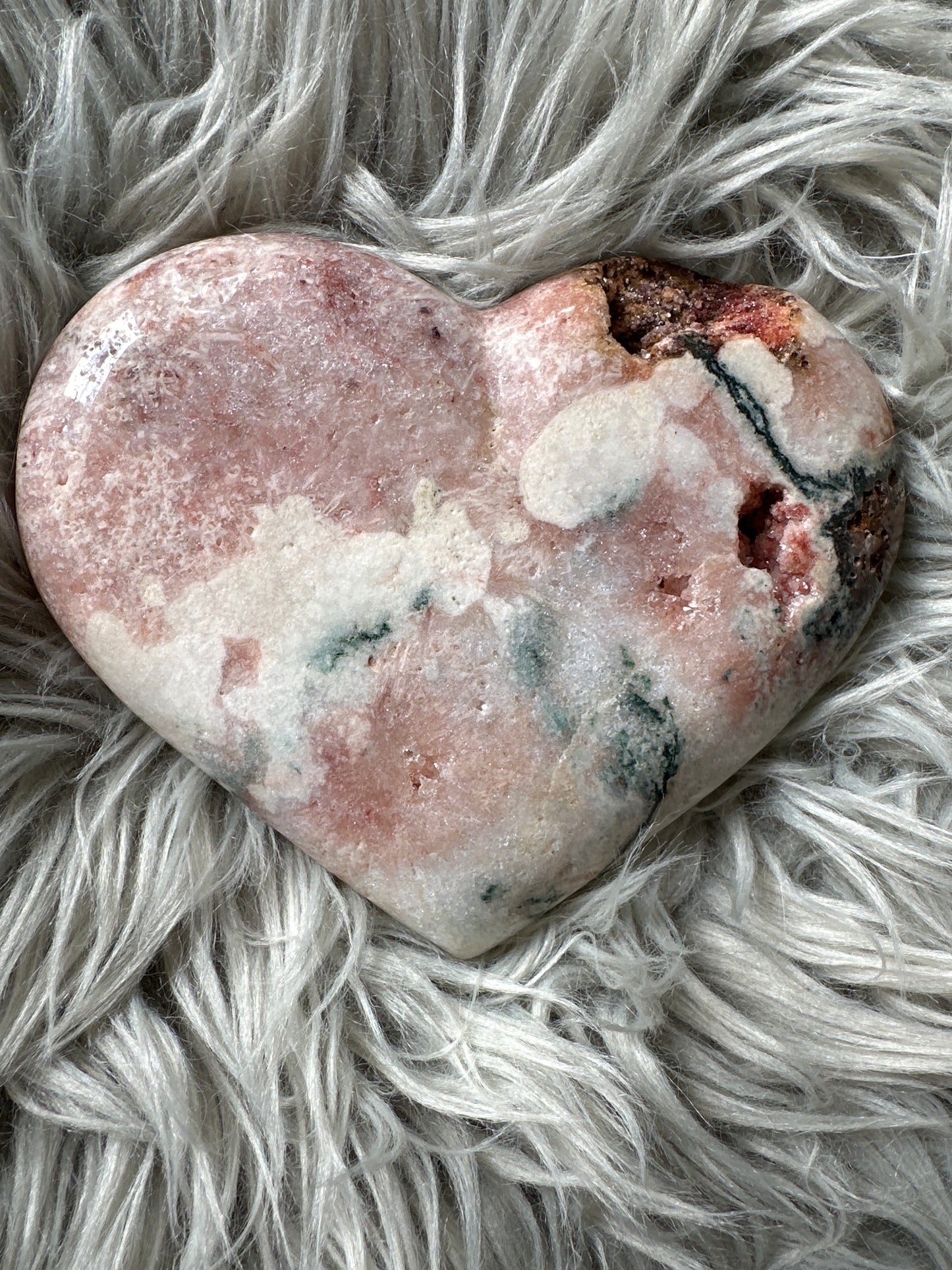 Pink amethyst heart. High quality