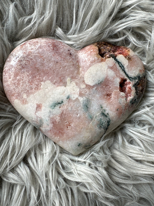 Pink amethyst heart. High quality