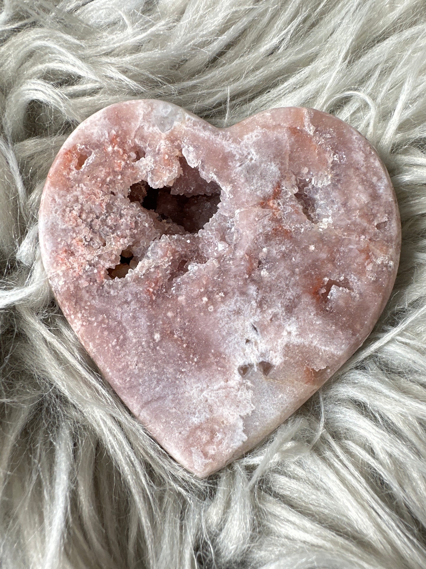 Pink amethyst heart. High quality