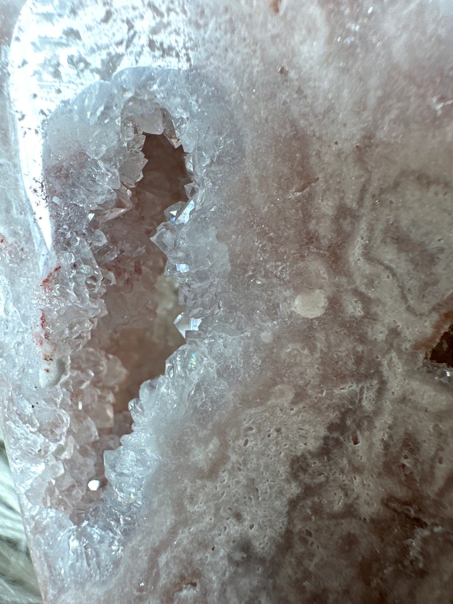 Pink amethyst, high quality heart on stand.