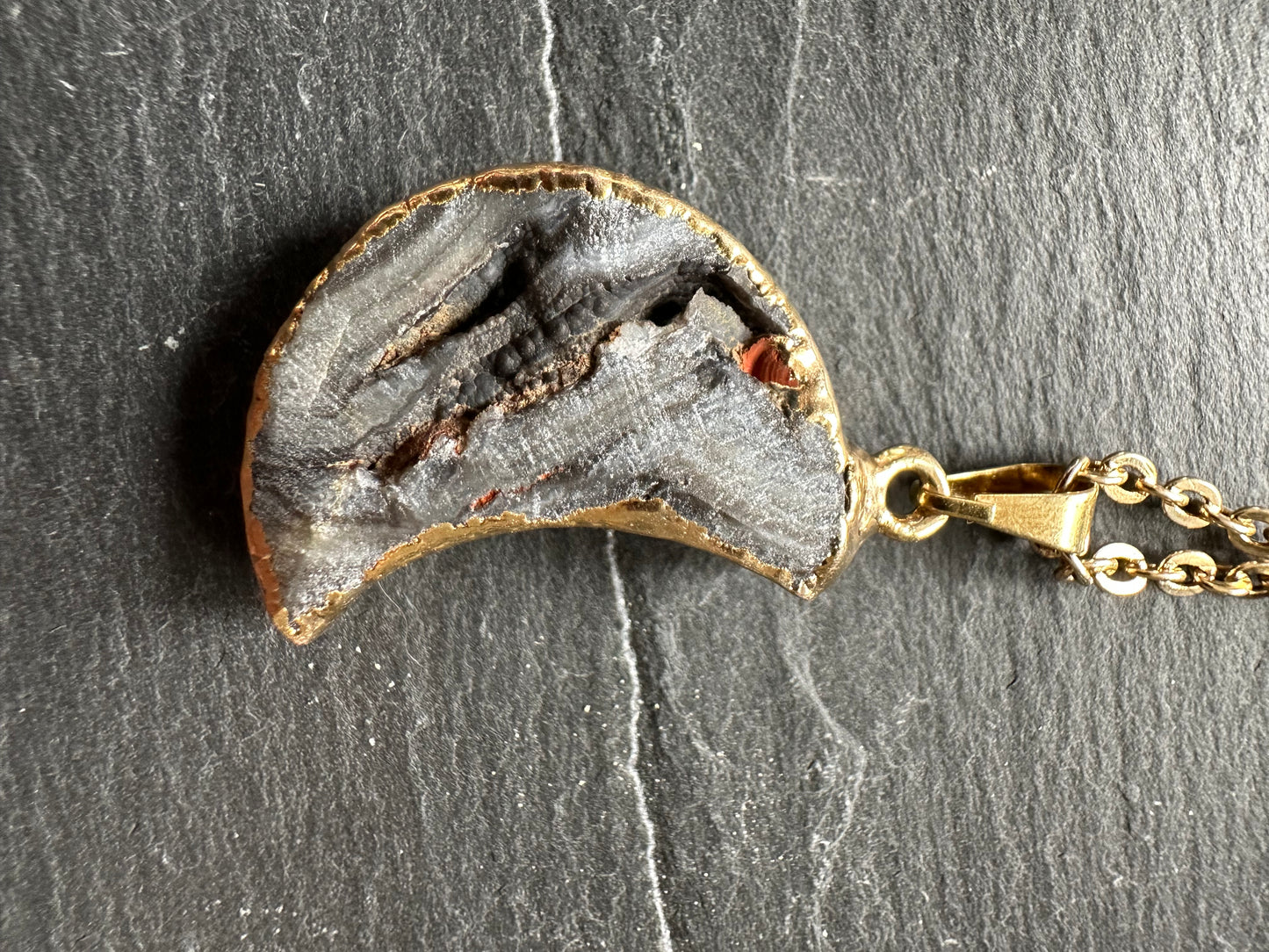 Chalcedony moon necklace