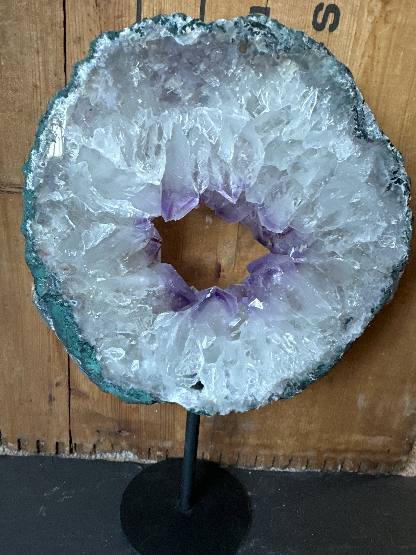 Portal. Amethyst with jasper, calcite and possibly gypsum rainbow inclusions? 😍
