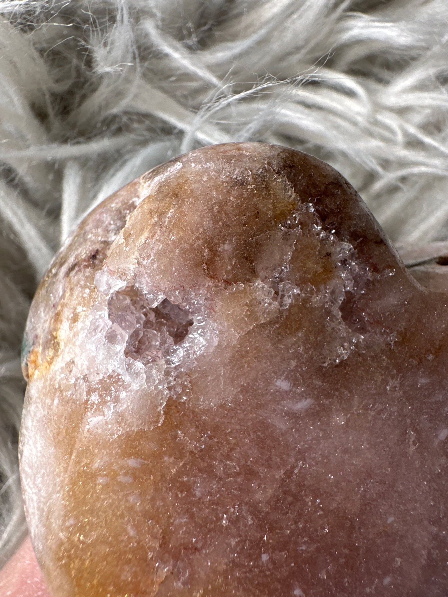 Pink amethyst heart.