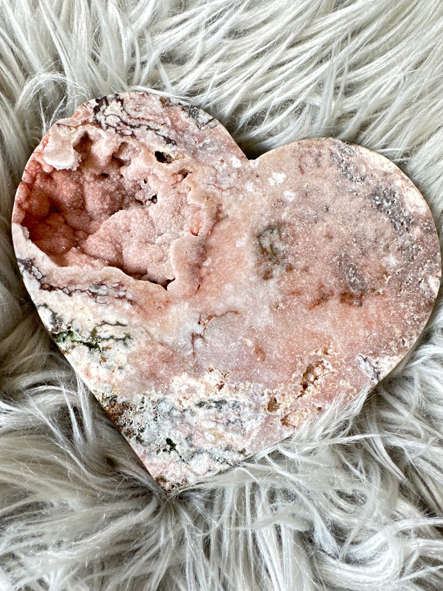 Pink amethyst high quality heart