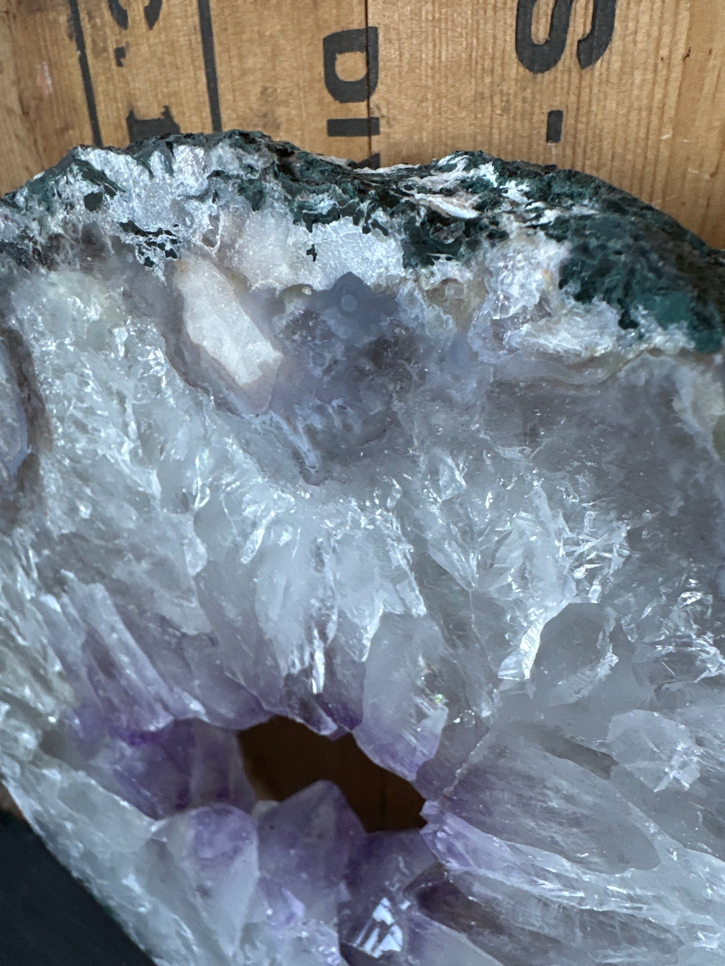 Portal. Amethyst with jasper, calcite and possibly gypsum rainbow inclusions? 😍