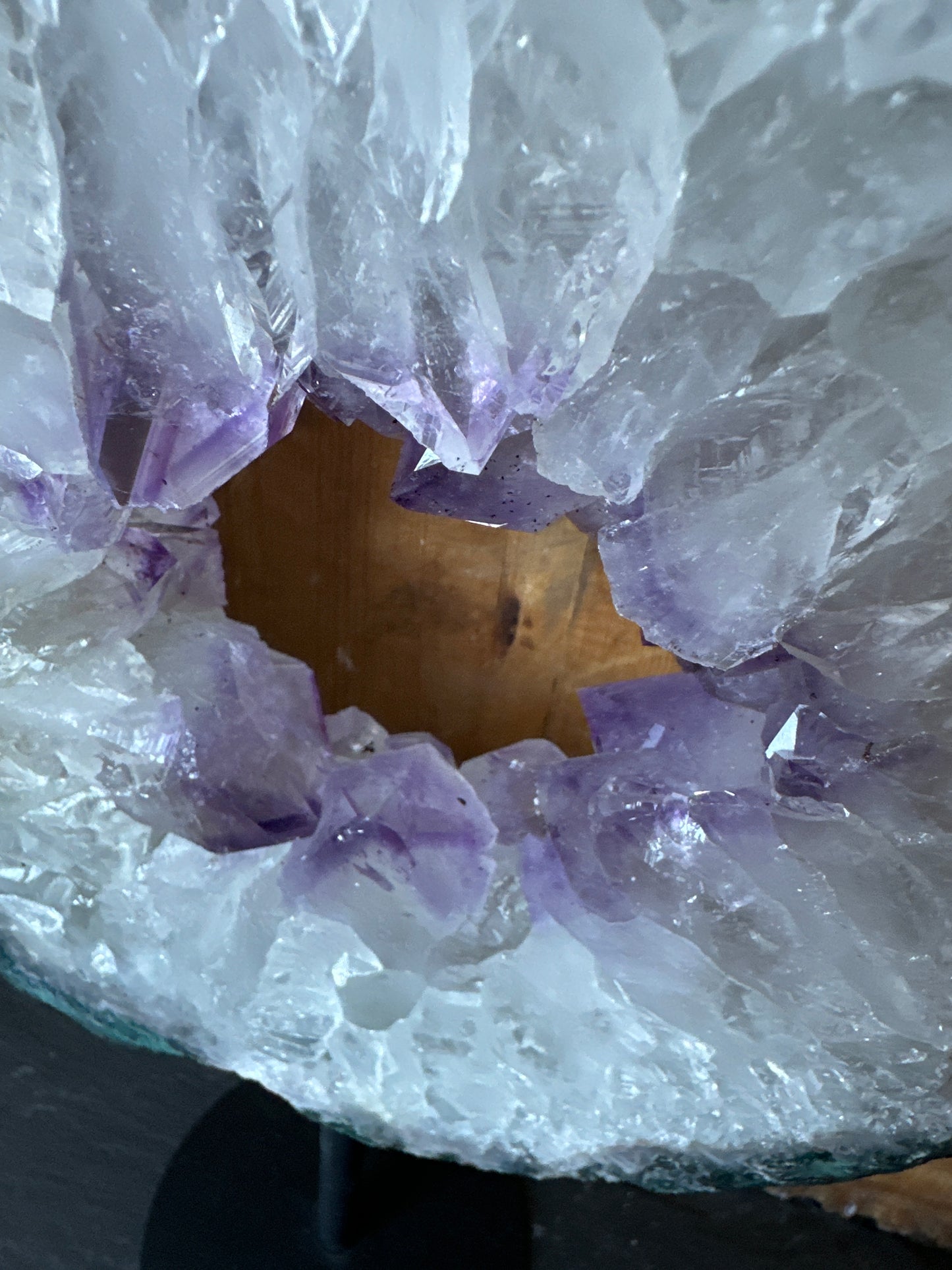 Portal. Amethyst with jasper, calcite and possibly gypsum rainbow inclusions? 😍