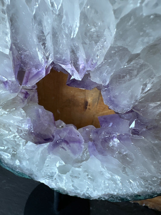 Portal. Amethyst with jasper, calcite and possibly gypsum rainbow inclusions? 😍