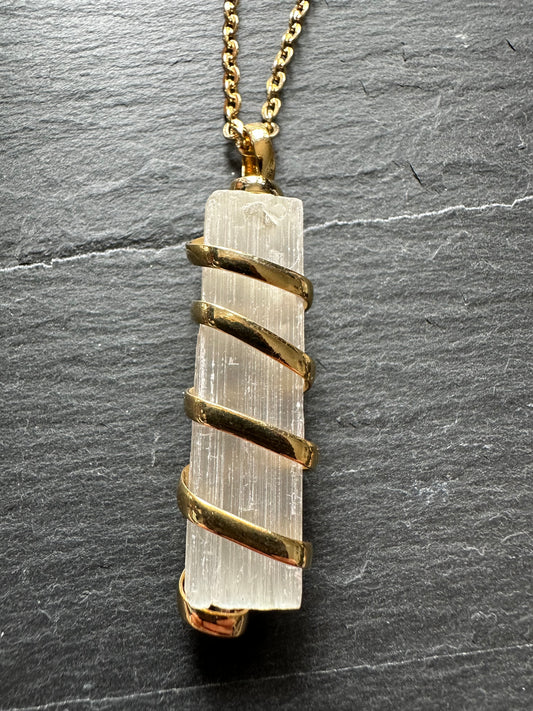 Selenite necklace