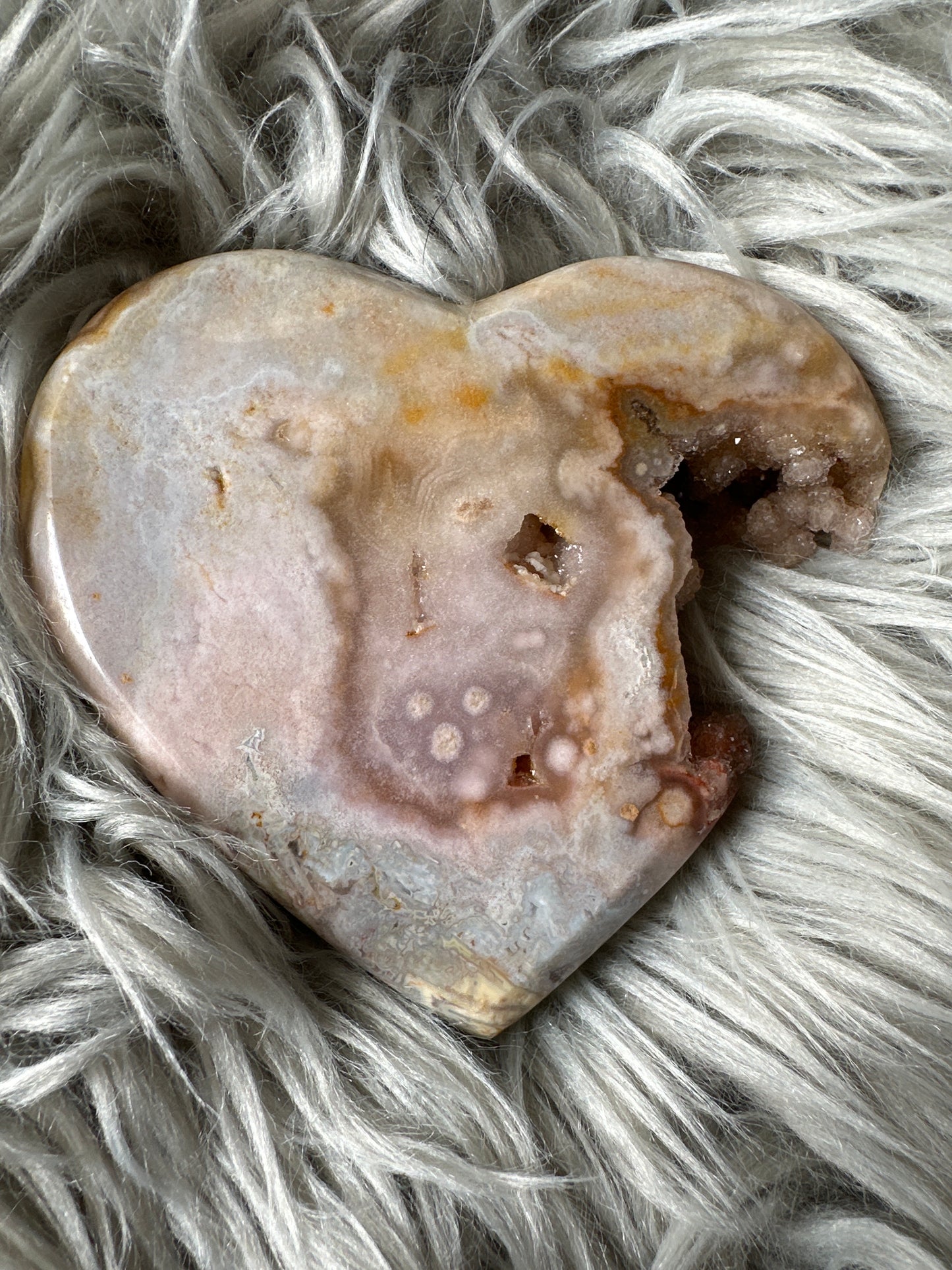 Pink amethyst high quality heart