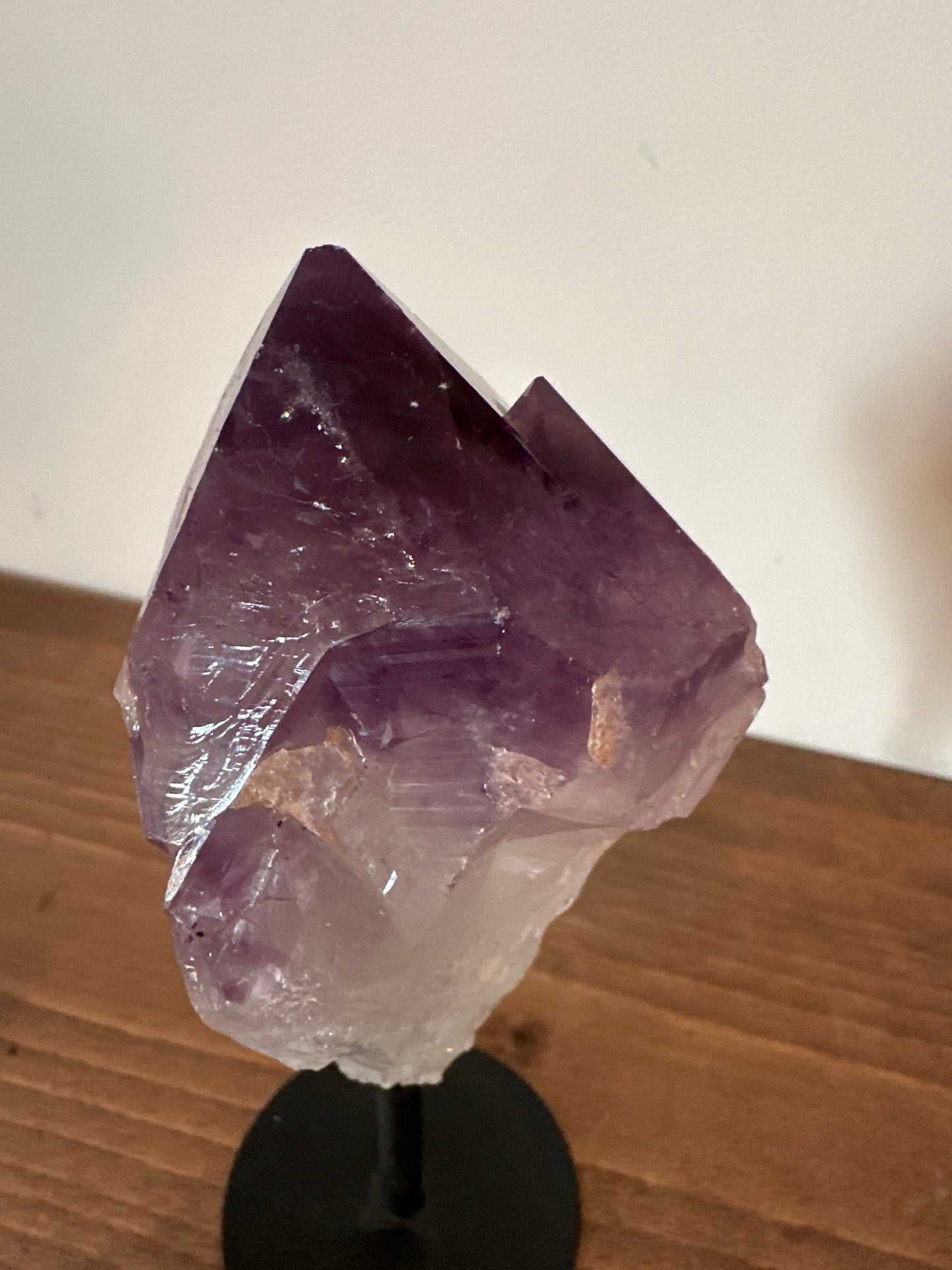 Amethyst point on stand