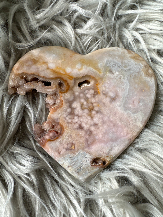 Pink amethyst high quality heart