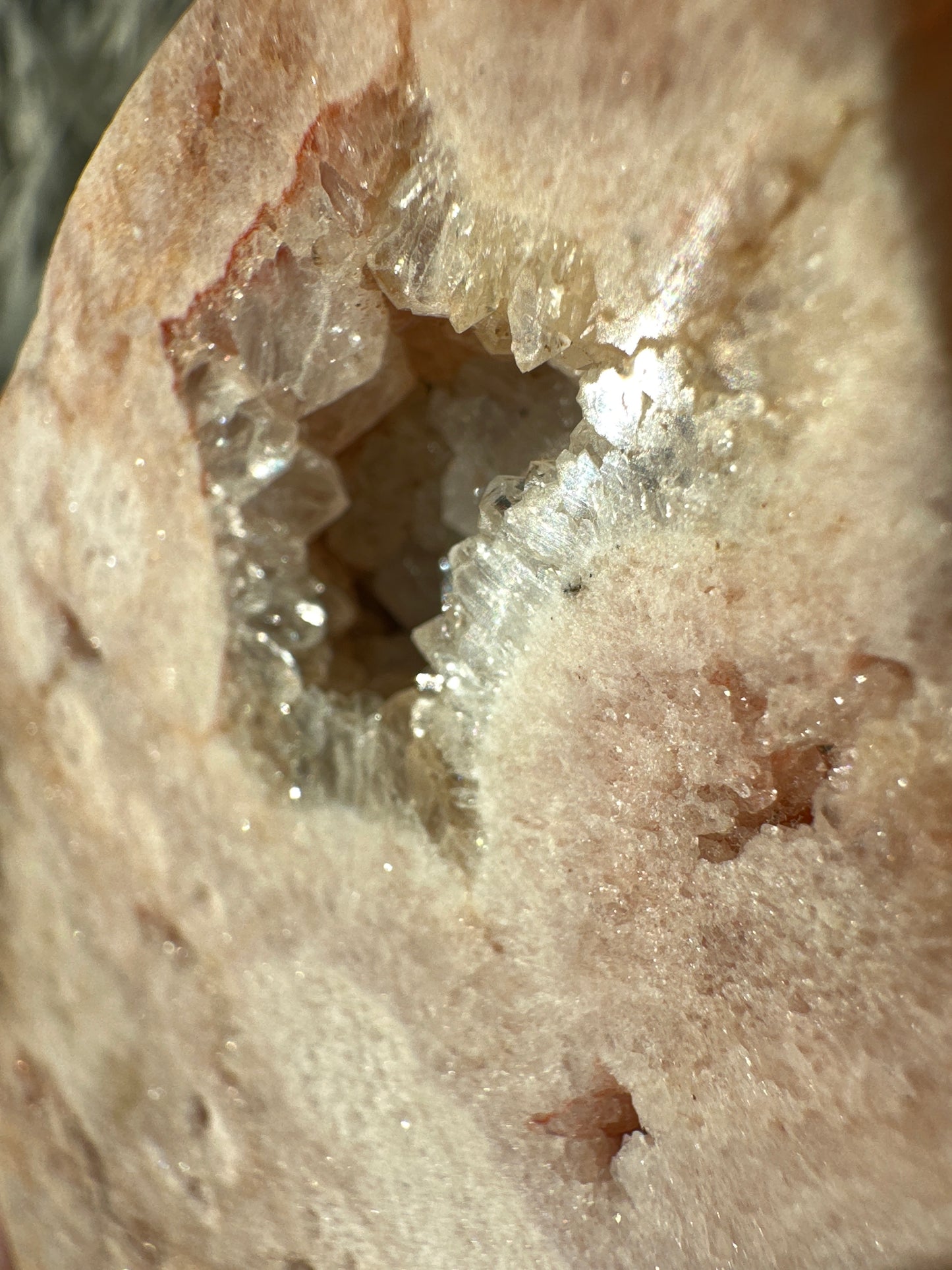 Pink amethyst moon. Lots of crystal pockets.